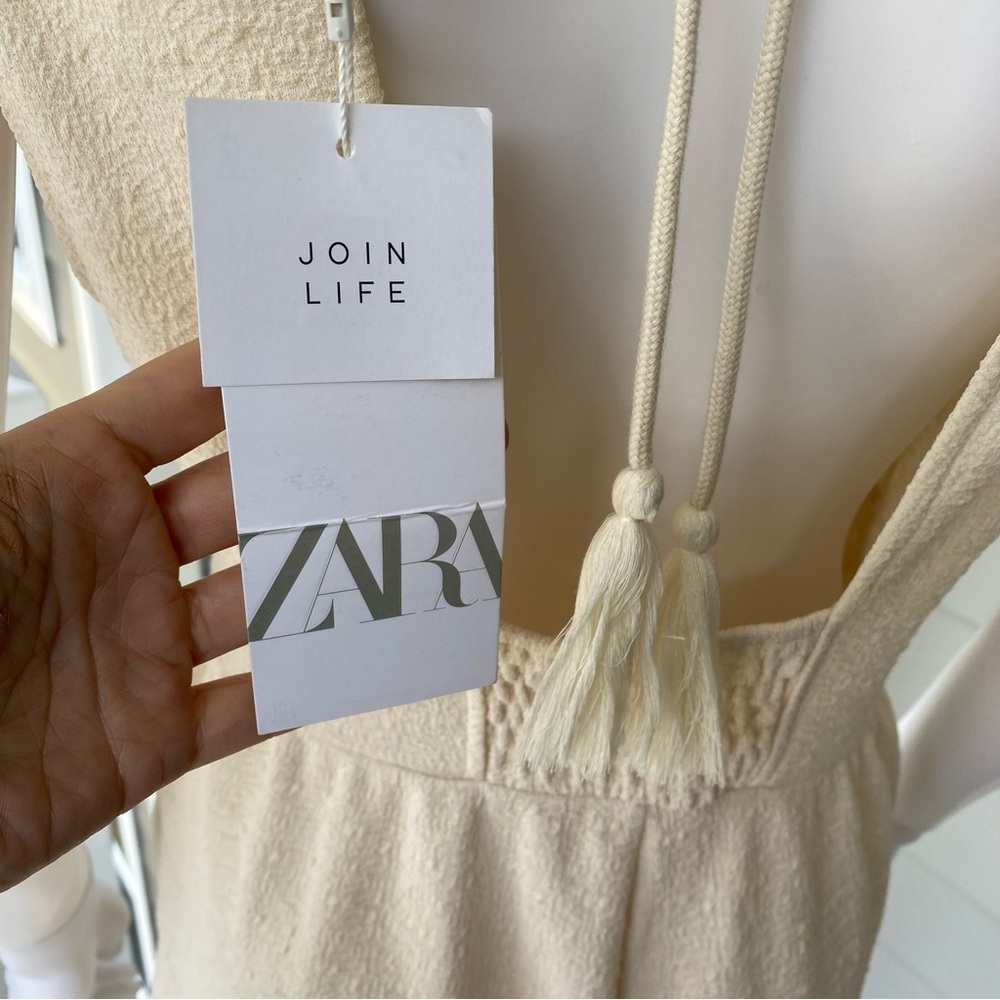 ZARA Textured Ivory Cream Lace Detail Romper Playsuit - Picture 8 of 13